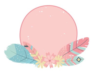 Isolated boho feathers design vector illustration