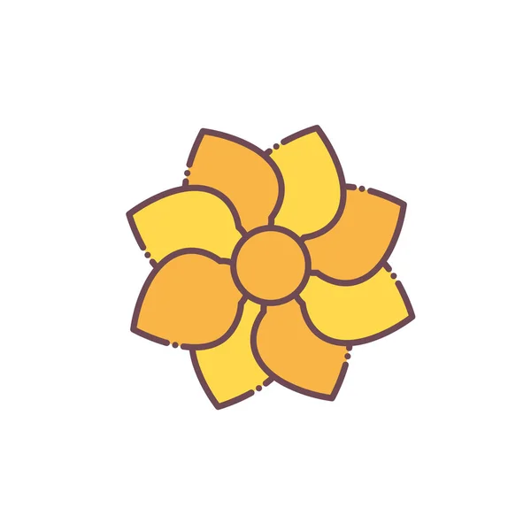 Izolált sárga virág ikon vektor kialakítása — Stock Vector