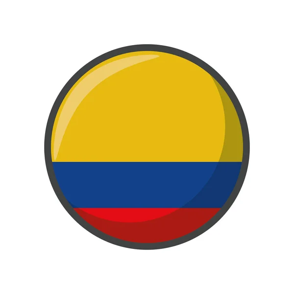 Elszigetelt kolumbiai lobogó ikon blokk kialakítása — Stock Vector