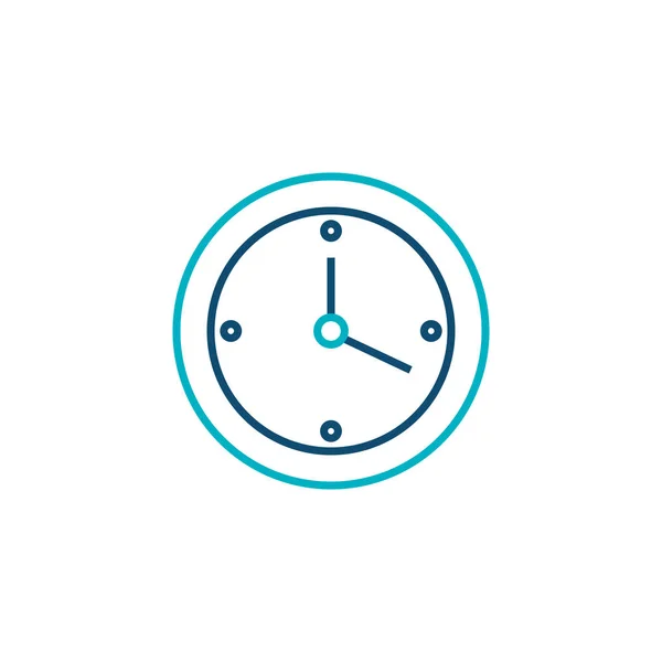 Time clock wall line style icon — Stock Vector