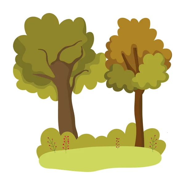 Diseño de árboles secos y otoñales — Vector de stock
