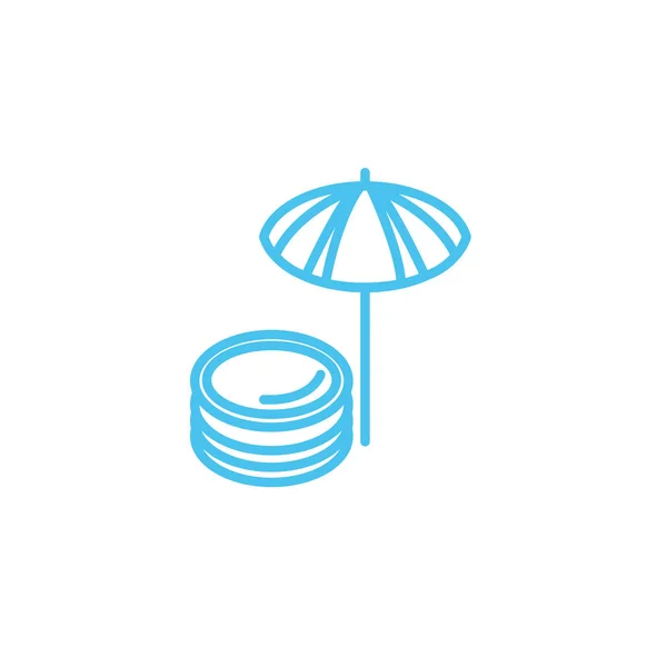 Umbrella water line style icon — Stock vektor