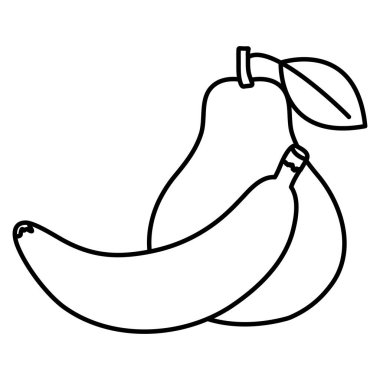 taze armut ve muz meyvesi