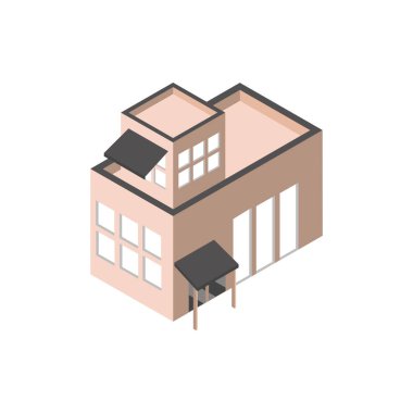 building facade urban structure isometric style