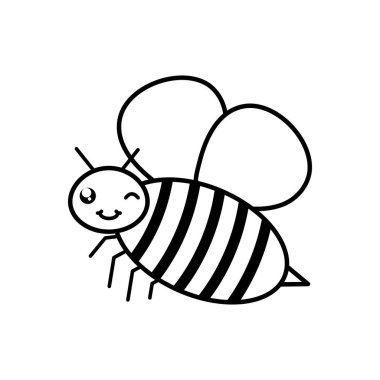 Şirin arı böceği uçan kawaii karakteri