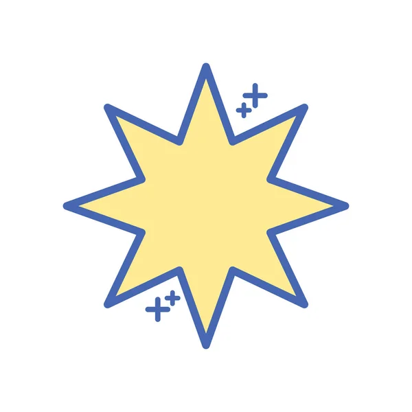 Star eight pointed fill style icon — Stock Vector