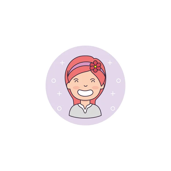 Isolated girl cartoon icon detailed design — Vetor de Stock