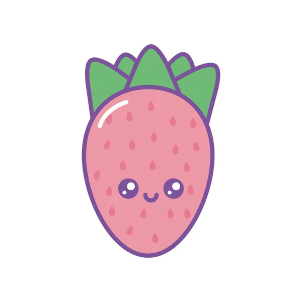 Isolated kawaii strawberry icon fill design — Wektor stockowy