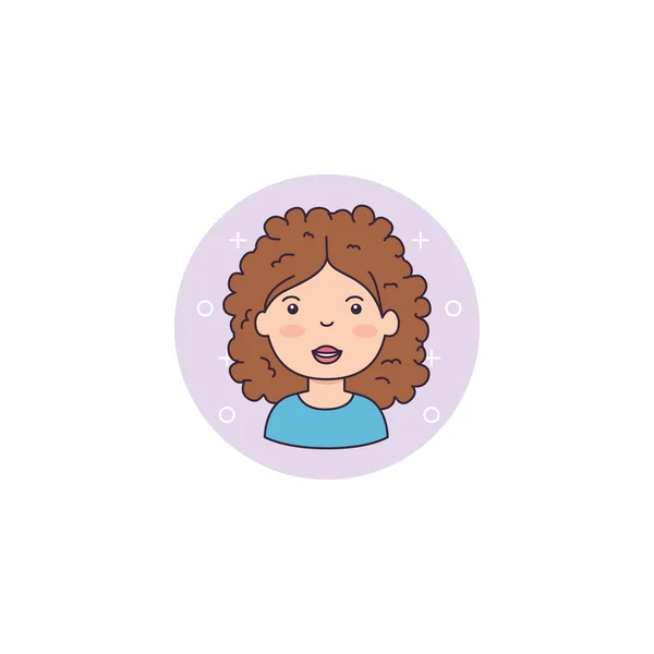 Isolated girl cartoon icon detailed design — Stockvektor