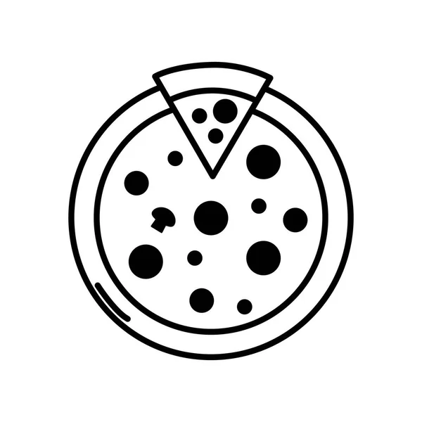 Diseño de la línea de iconos de pizza aislada — Vector de stock