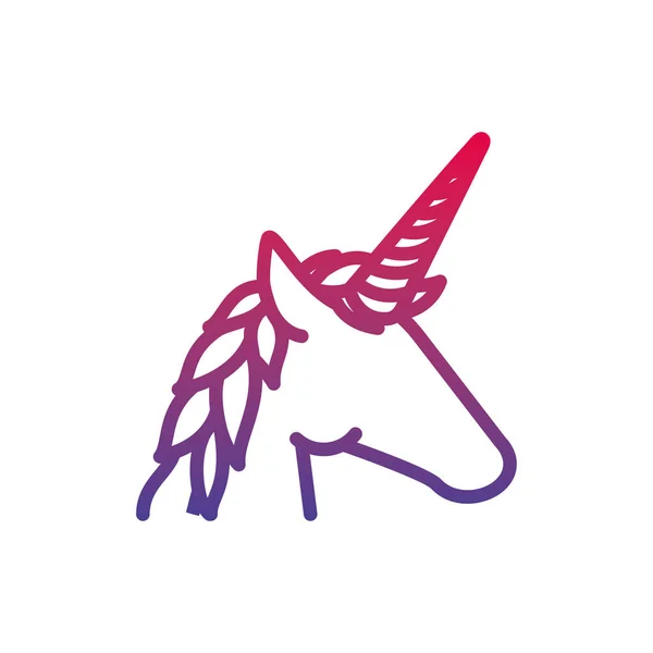 Unicorn magic animal fantasy line gradient icon - Stok Vektor