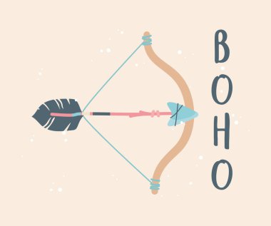 Kemer ve ok dekorasyonu boho biçimi