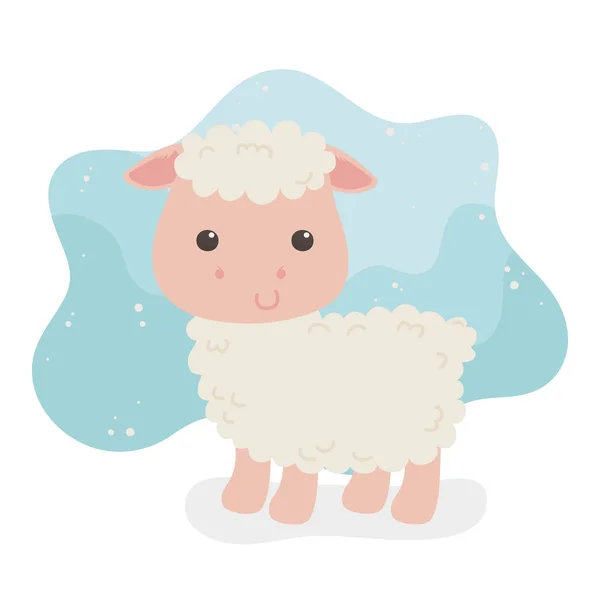 Милий характер вівці тваринної ферми — стоковий вектор