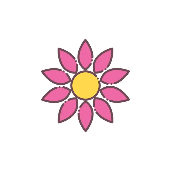 孤立的粉红花朵图标矢量设计 — 图库矢量图片