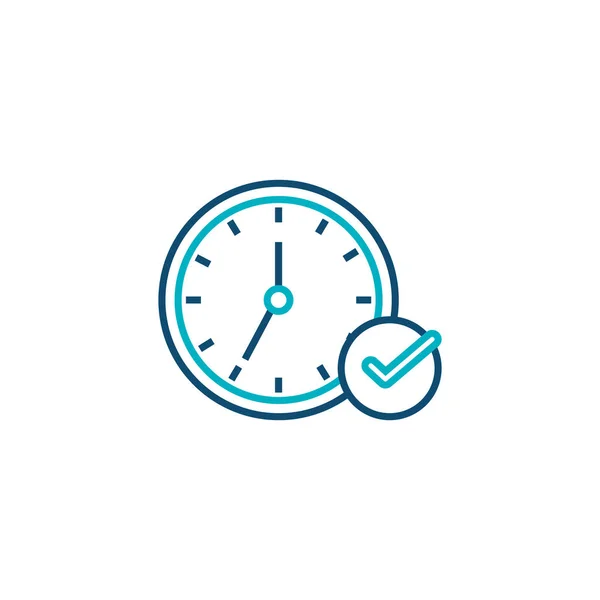 Time clock wall line style icon — Stock Vector