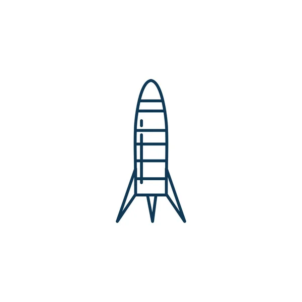 Space rocket launcher line style icon — 스톡 벡터