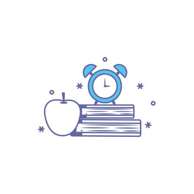book with alarm and apple fill style