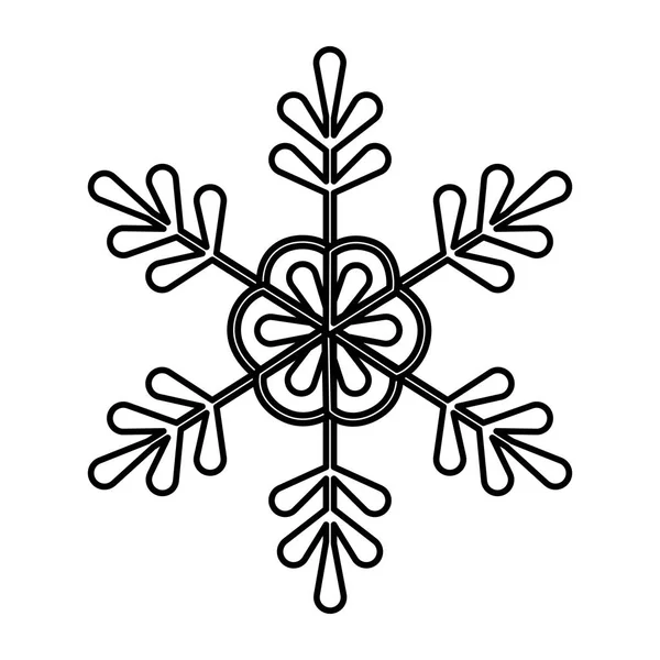 Snowflake decoration celebration merry christmas thick line — Stok Vektör