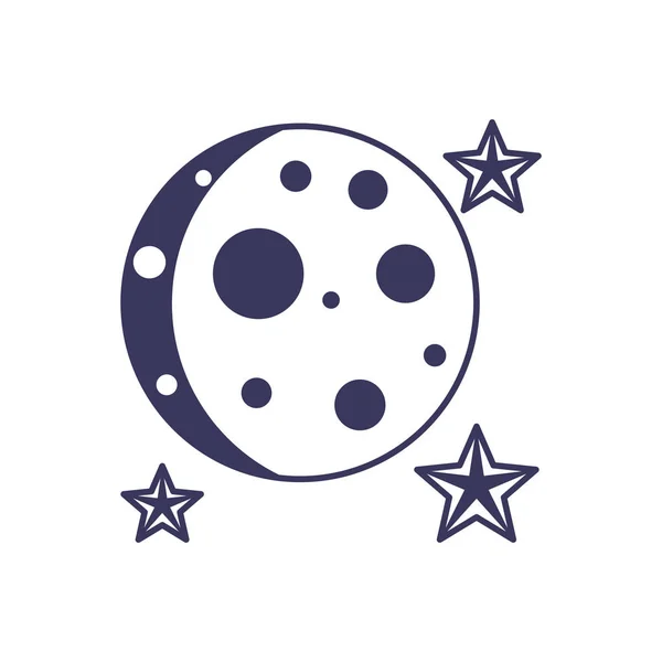 Estrela astrologia lua linha imagem — Vetor de Stock