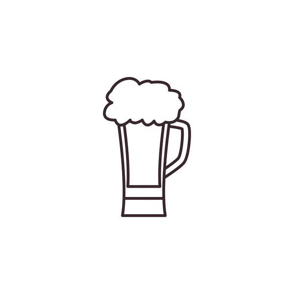 Isolated beer glass icon line design — Vetor de Stock