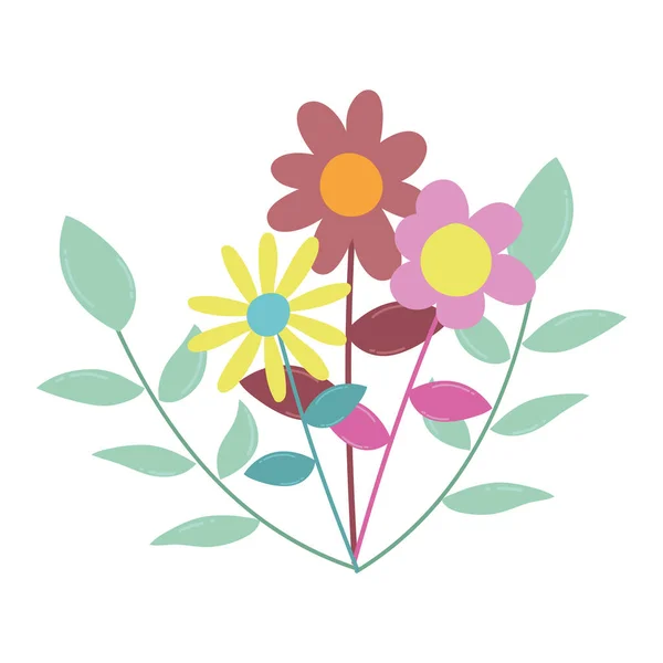 Ilustração vetorial do projeto do ornamento das flores isoladas — Vetor de Stock