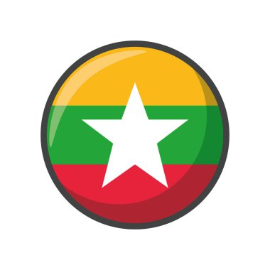 Isolated myanmar flag icon block design