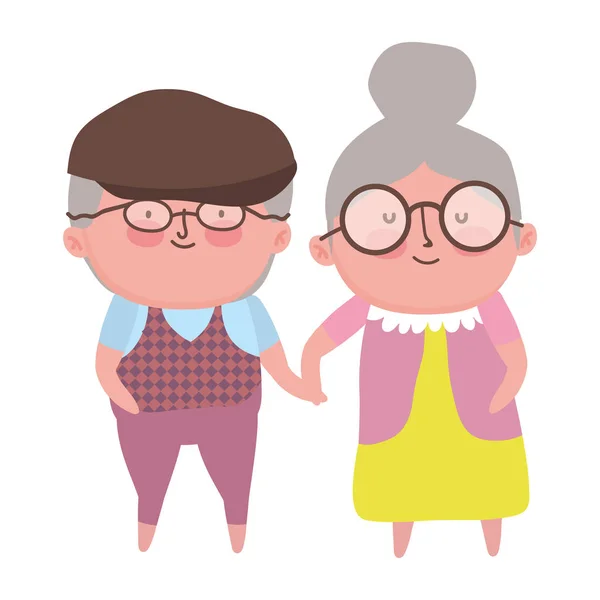 Muestra vectorial de diseño de dibujos animados de abuelos y abuelos. — Vector de stock