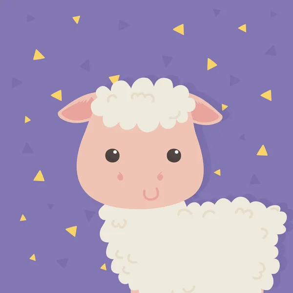 Милий характер вівці тваринної ферми — стоковий вектор