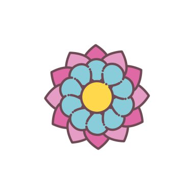 İzole edilmiş mavi çiçek ikonu vektör tasarımı