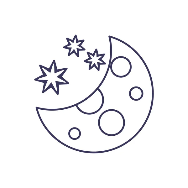 Stars astrology half moon line image — Vetor de Stock