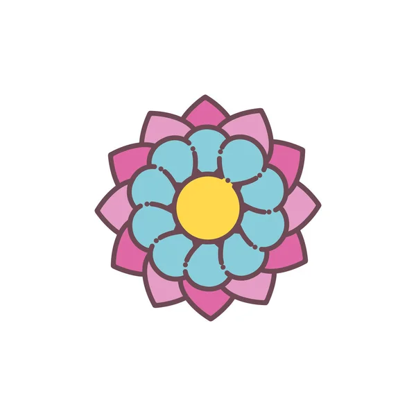 Diseño vectorial de iconos de flores azules aisladas — Archivo Imágenes Vectoriales