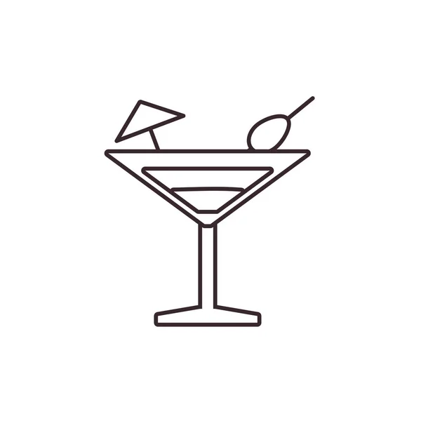 Design isolato della linea di icone cocktail — Vettoriale Stock