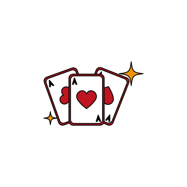 Vereinzelte Casino-Karten füllen Design — Stockvektor