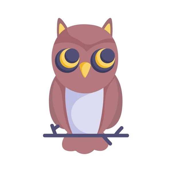 Owl in stick icon trick or treat happy halloween — Wektor stockowy