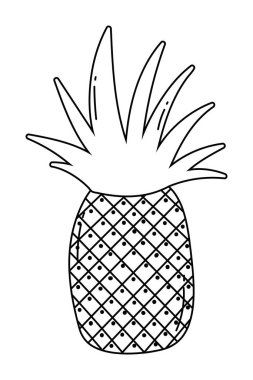 İzole ananas meyve vektör tasarımı