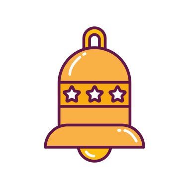 Yıldız süslemeli çan Mutlu noel simgesi