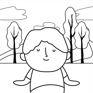 Büyükbaba çizgi film vektör tasarım çizimi çizimi