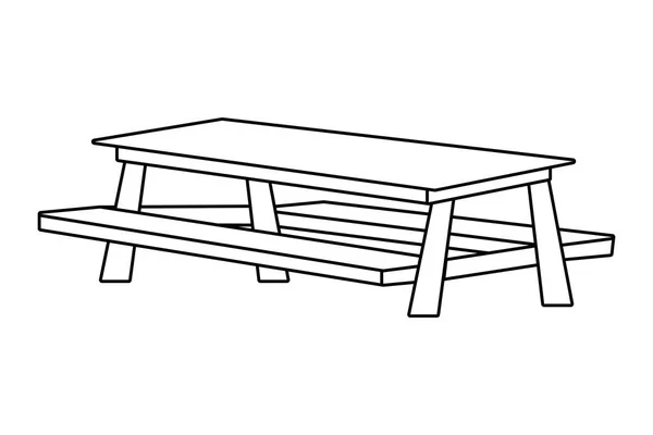 Isolated picnic table vector design - Stok Vektor