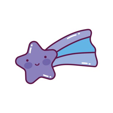 Kawaii yıldız süslemesi Mutlu noel ikonu