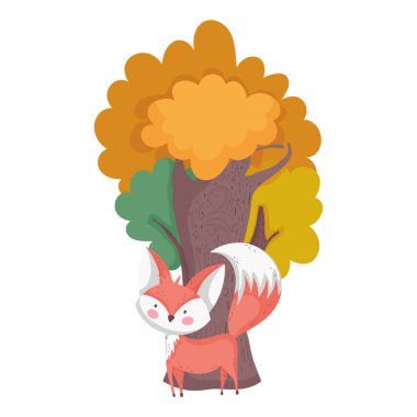 Beyaz arkaplanda şirin tilki yaprağı sonbaharı