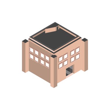 building industrial warehouse commerce isometric style