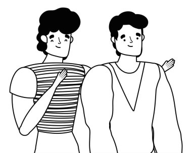 İzole avatar erkek vektör tasarımı