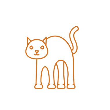 Cadılar Bayramı kedi çizgi film vektör tasarımı