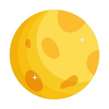 Sarı ay vektör tasarımı çizimi