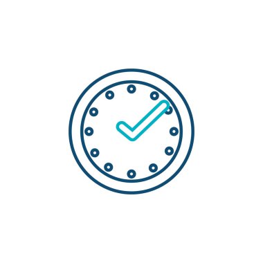 time clock wall line style icon