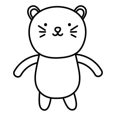 İzole edilmiş dişi aslan çizgi film vektör vektör tasarımı illüstrasyonu