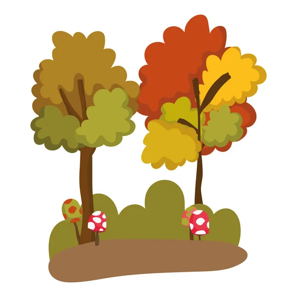 アブストラクトと秋の季節の木デザイン — ストックベクタ