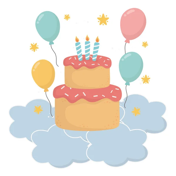 Šťastný narozeninový dort vektor design — Stockový vektor