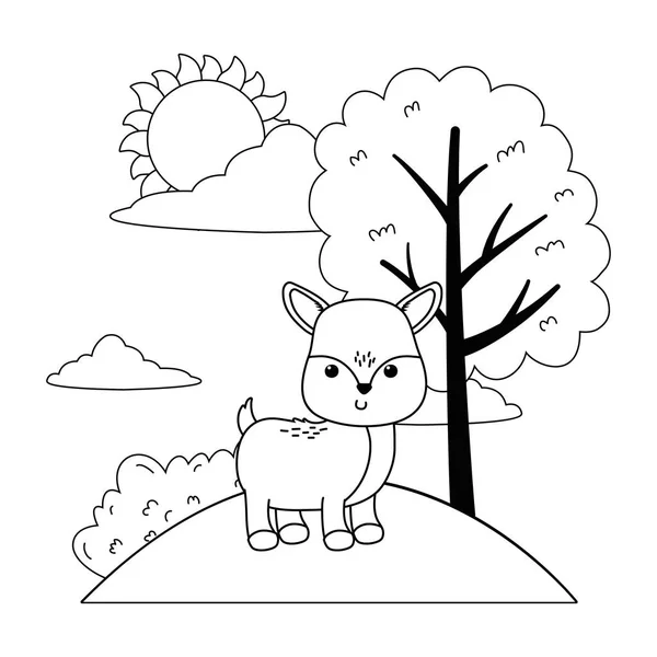 Illustration vectorielle d'un dessin humoristique isolé de rennes — Image vectorielle