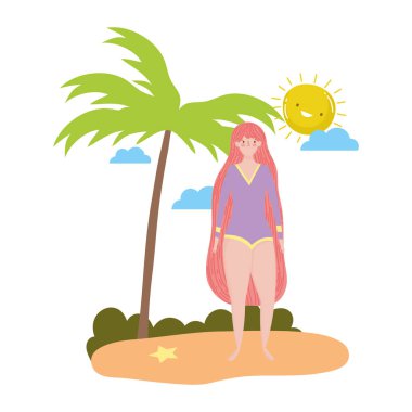 Yaz mayo tasarımı ile kız